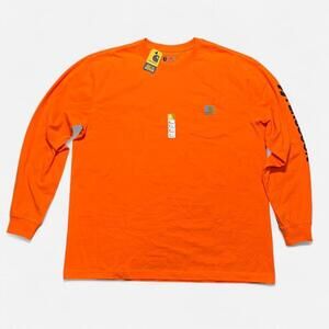 NWT Carhartt Loose Fit Long Sleeve Shirt Orange Size XL‎